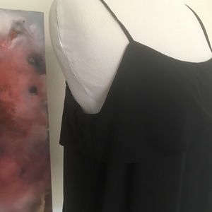 Veronica M, chiffon black spaghetti strap top